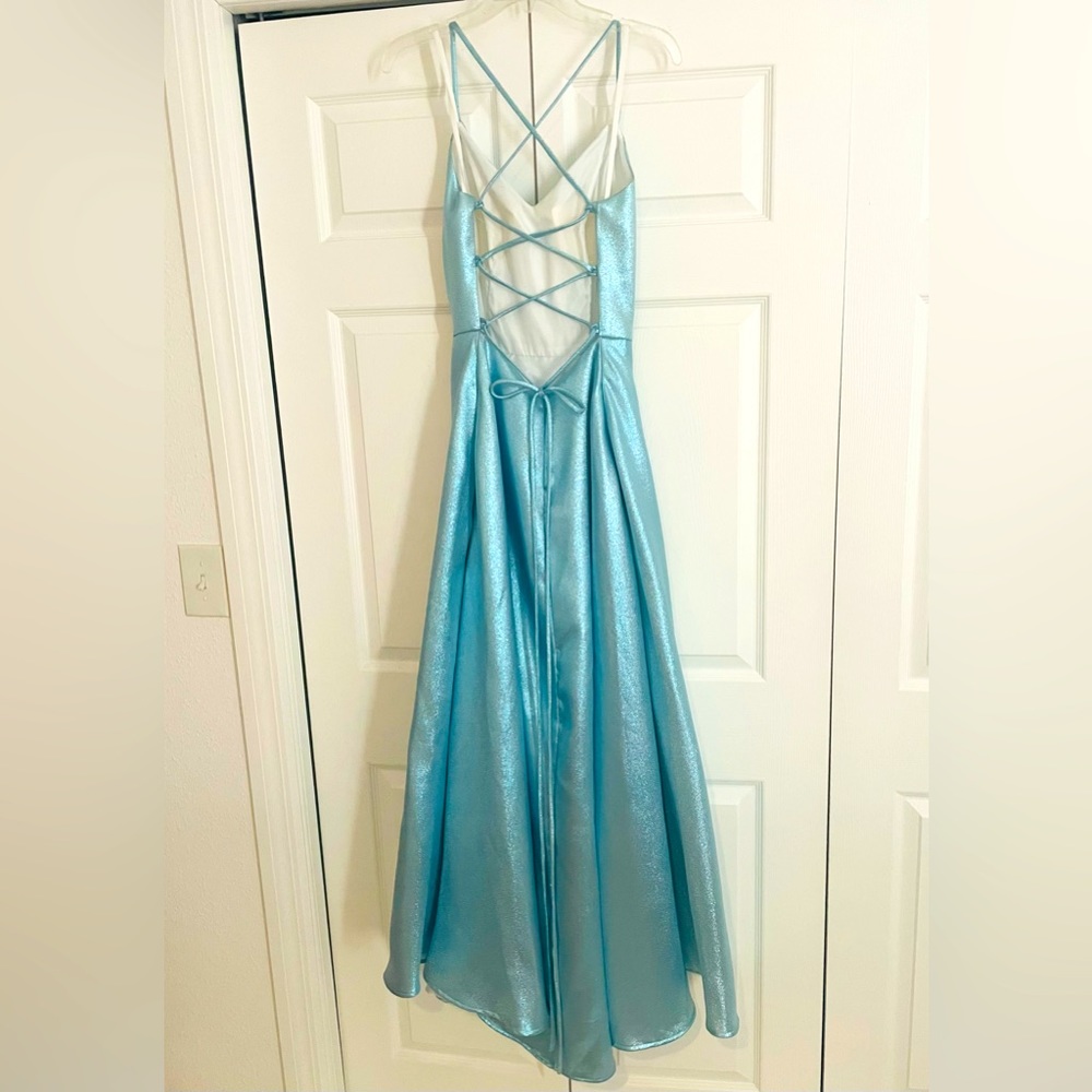 Windsor formal blue shimmer gown dress 3 5